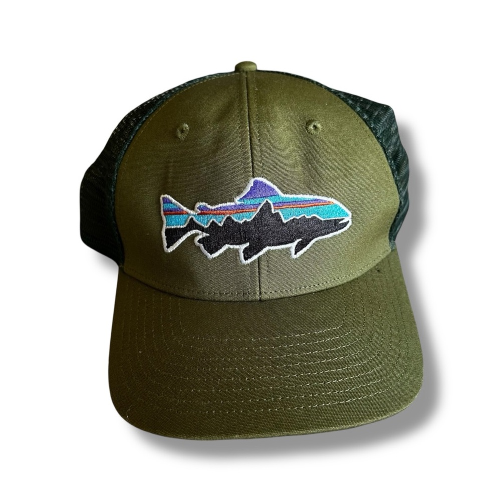 Patagonia Unisex River Rock Green Fitz Roy Trout Trucker Hat Fishing Adjustable